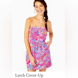 Lilly Pulitzer Larch Cover Up in Print Shell Me Something Good, Size Medium.